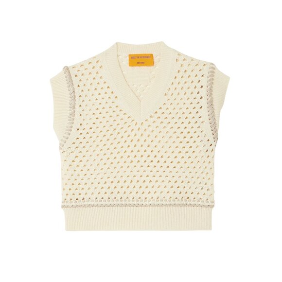 Guest In Residence Mesh Crop Vest in Cream Small New Womens Knit Tank Top - Picture 10 of 15